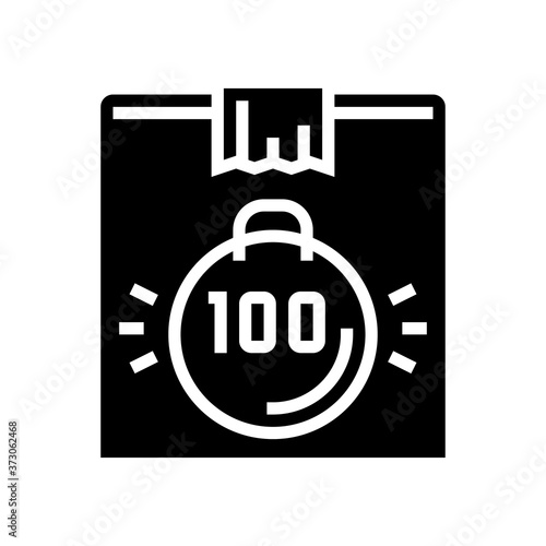 box weight glyph icon vector. box weight sign. isolated contour symbol black illustration