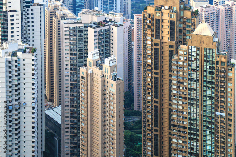 Residential buildings in Hong Kong Downtown area