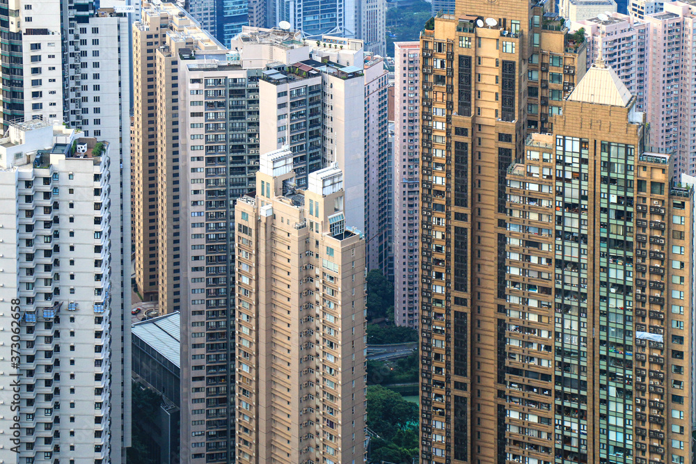Residential buildings in Hong Kong Downtown area Residential buildings in Hong Kong Downtown area