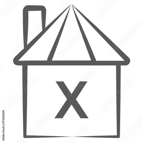 
Line icon of a barn, countryside storage building
