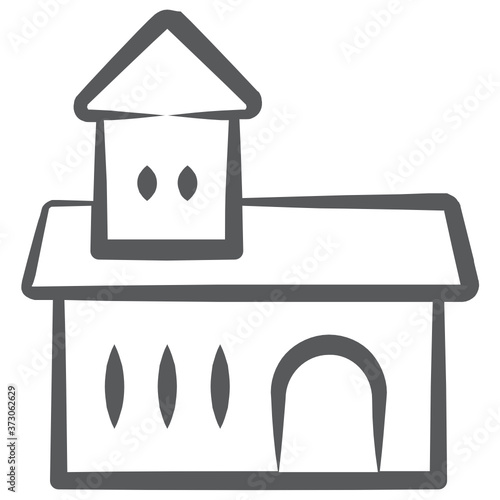 
A perfect symbolism of city hall is shown in this icon of line style 
