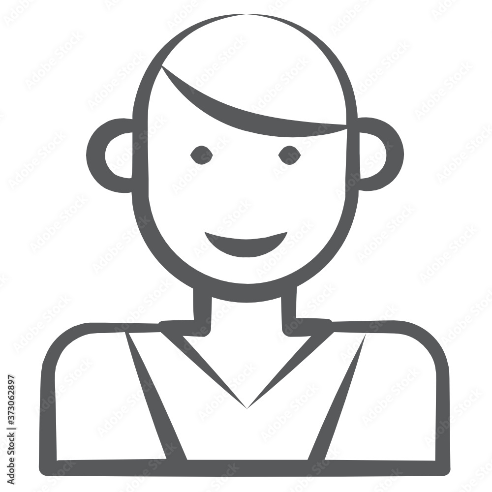 
Male line icon, human avatar
