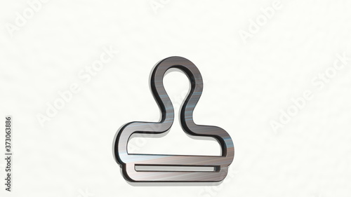 Photography DESIGN TOOL STAMP 3D icon on the wall, 3D illustration