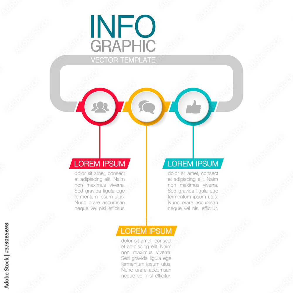Fototapeta premium Vector infographic template with 3 steps or options. Data presentation, business concept design for web, brochure, diagram.