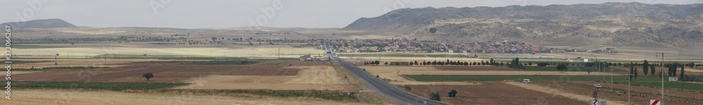 Panoramic view of a village on the road between Niğde and Aksaray