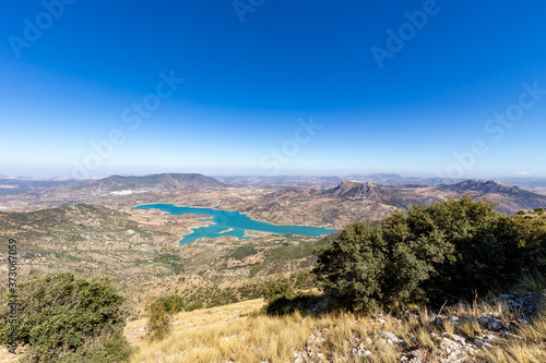 Mediterranean landscape at the Cerro Coros in the natural park Sierra de Grazalema, Andalusia, Spain.