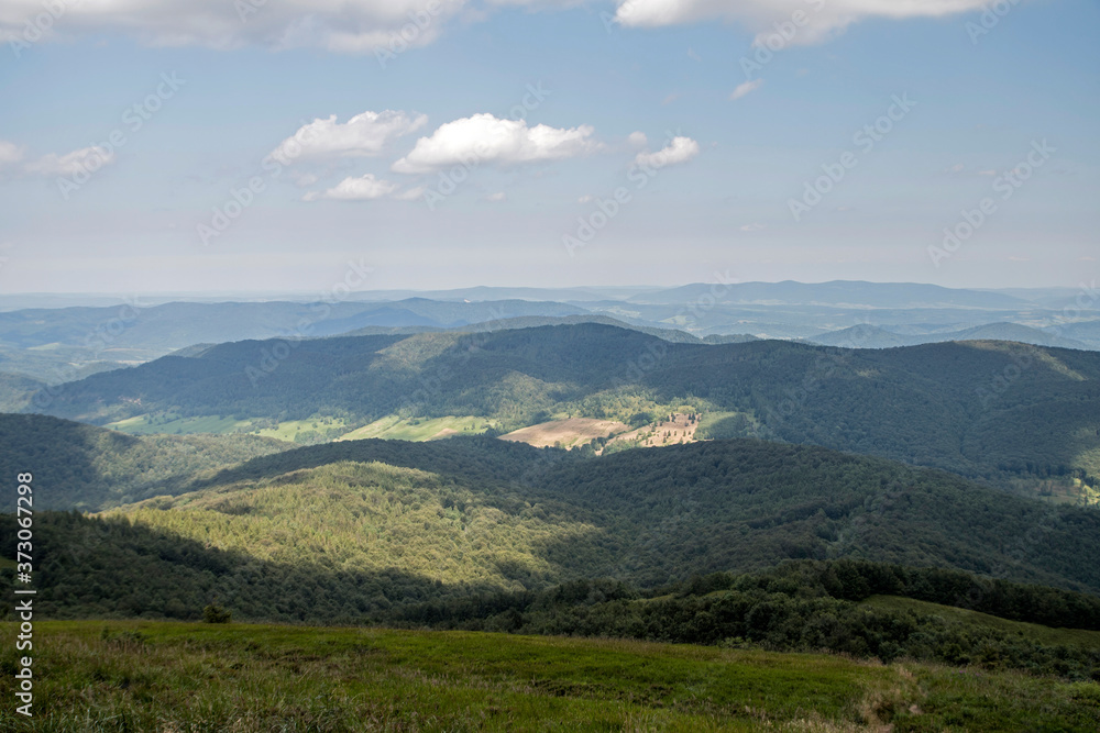 Panorama góry w Bieszczadzkim Parku Narodowym