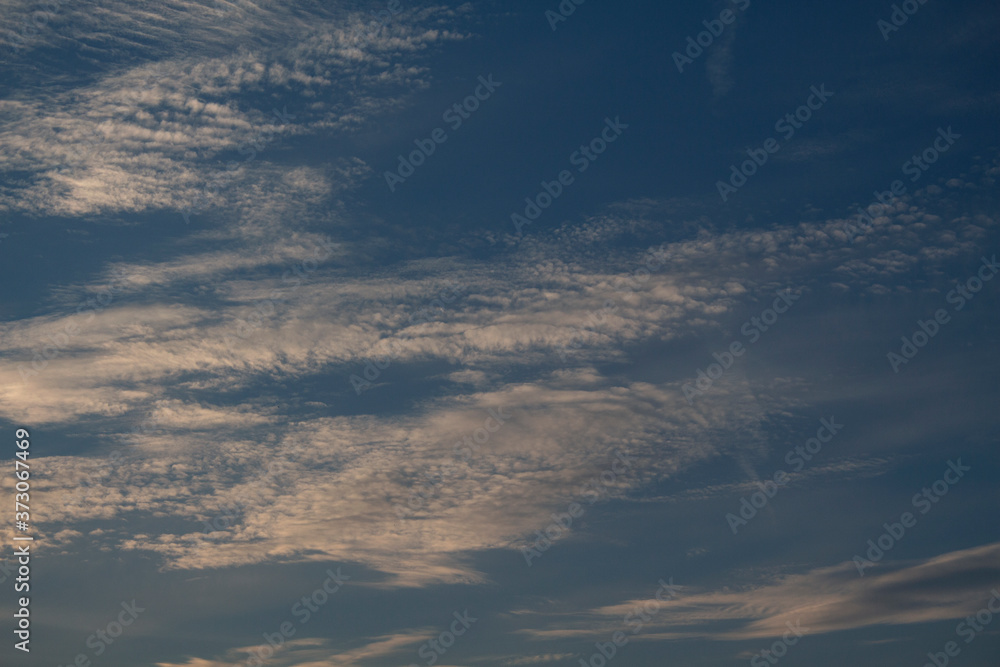Beautiful ribbed clouds at sunset