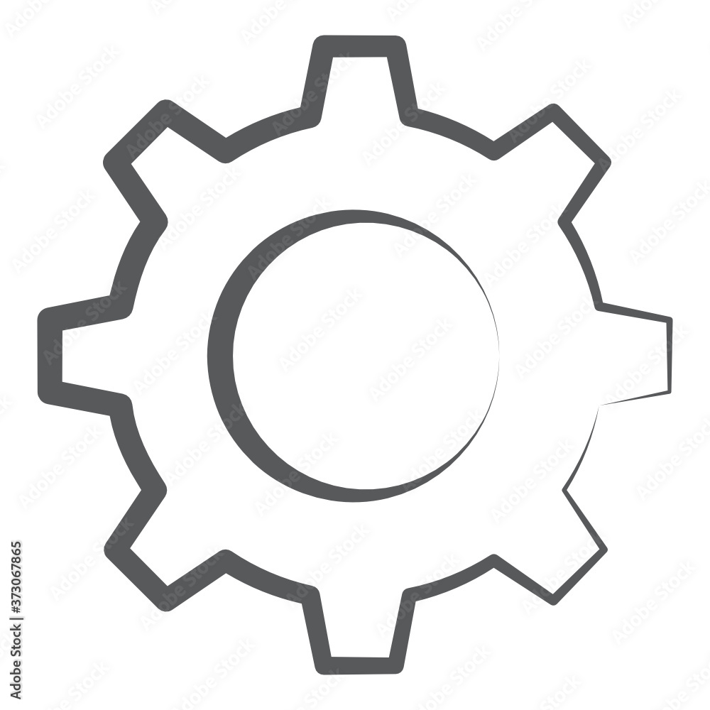 
An icon style of gear, setting concept vector 
