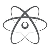 
Atom science icon style, molecular network 
