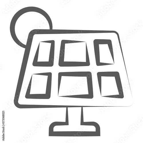 
Solar plate with a sun depicting solar panel 
