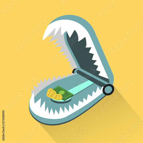Money Trap Creation, vector illustration, Financial trap