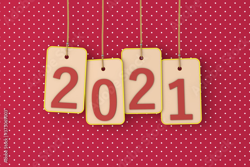New Year 2021 Creative Design Concept - 3D Rendered Image 