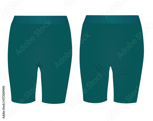 Blue woman cycling shorts. vector illustration