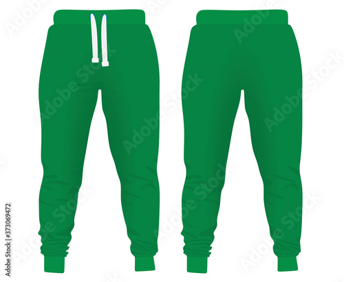 Green tracksuit bottom. vector illustration
