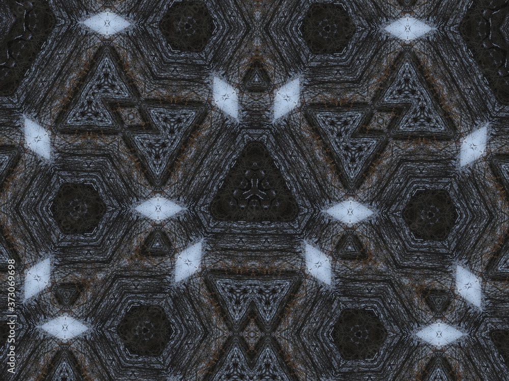 Naklejka premium Illustration of an abstract colorful geometric background with beautiful patterns. Kaleidoscope art