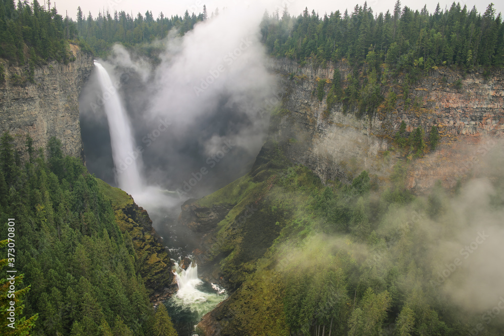 Helmcken Falls with fog, Wells Gray Provincial Park, British Columbia, Canada