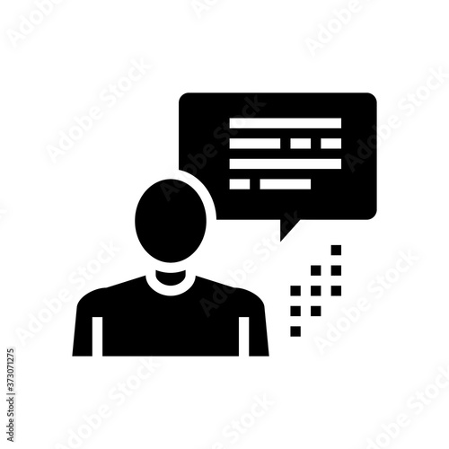 human talking glyph icon vector. human talking sign. isolated contour symbol black illustration