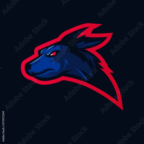 Dog mascot logo design vector with modern illustration concept style for badge, emblem and t shirt printing