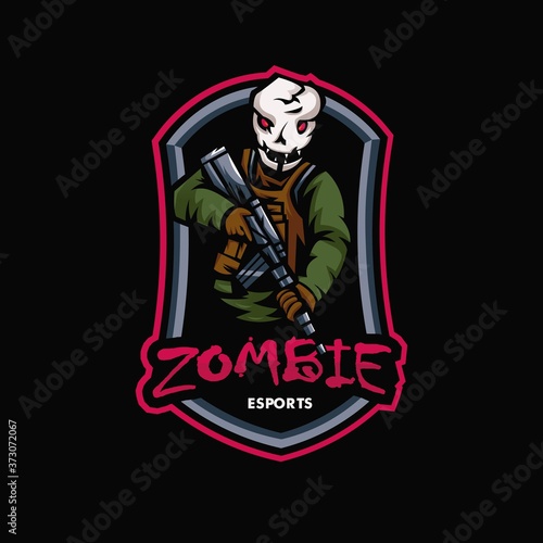 zombie mascot logo design vector with modern illustration concept style for badge, emblem and t shirt printing
