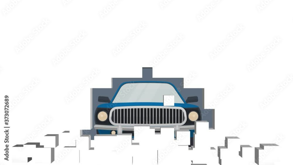 Car. Car crash animation, alpha channel enabled. Cartoon Stock Video