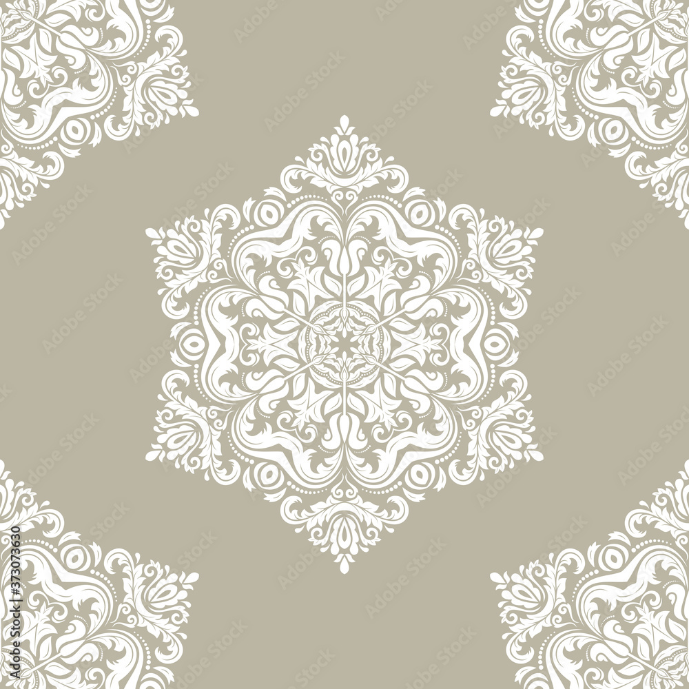 Orient vector classic pattern. Seamless abstract background with vintage elements. Orient white background. Ornament for wallpaper and packaging