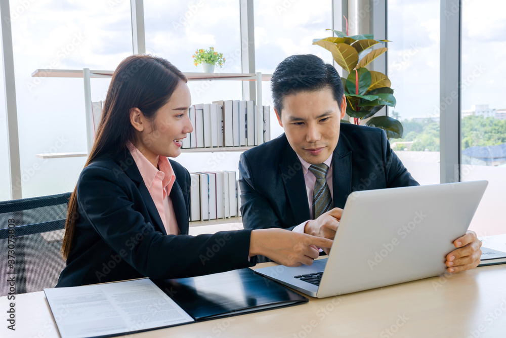 boss and secretary working