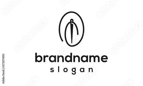 needle logo design vector EPS 10