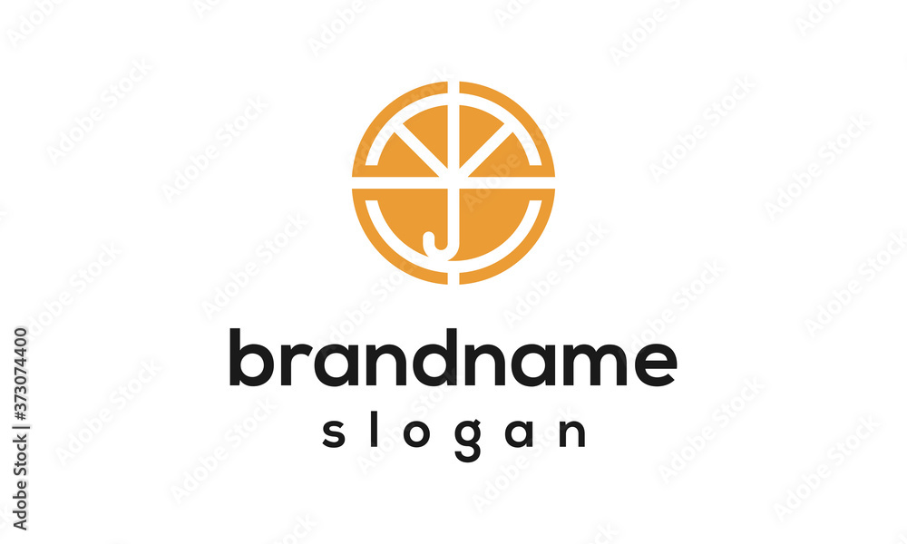 Orange umbrella logo design vector Orange umbrella logo design vector