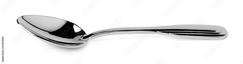 Metal steel spoon isolated on white background Metal steel spoon isolated on white background