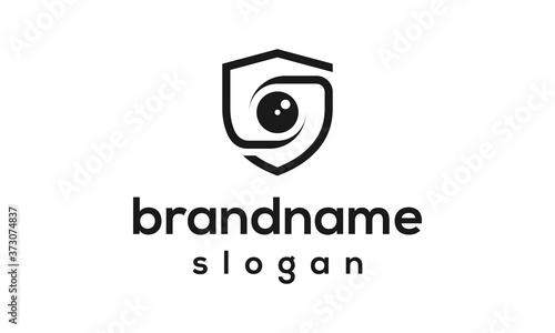 camera security logo design vector