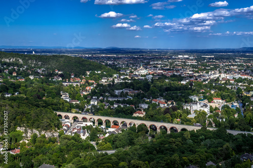 Photography Residential Area Of Baden Near Vienna With Roman Aqueduct In Austria