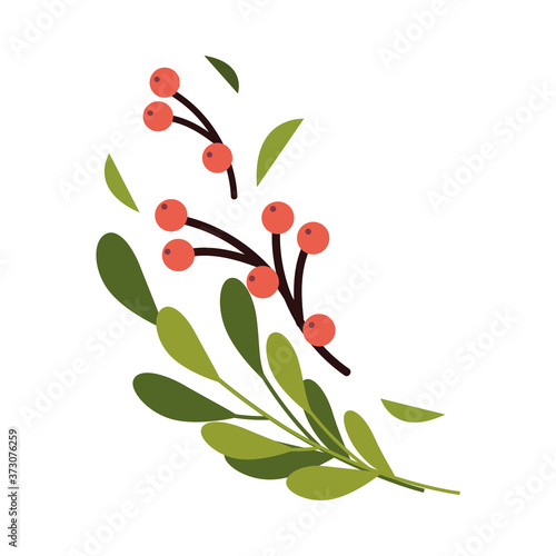 red flowers with leaves vector design