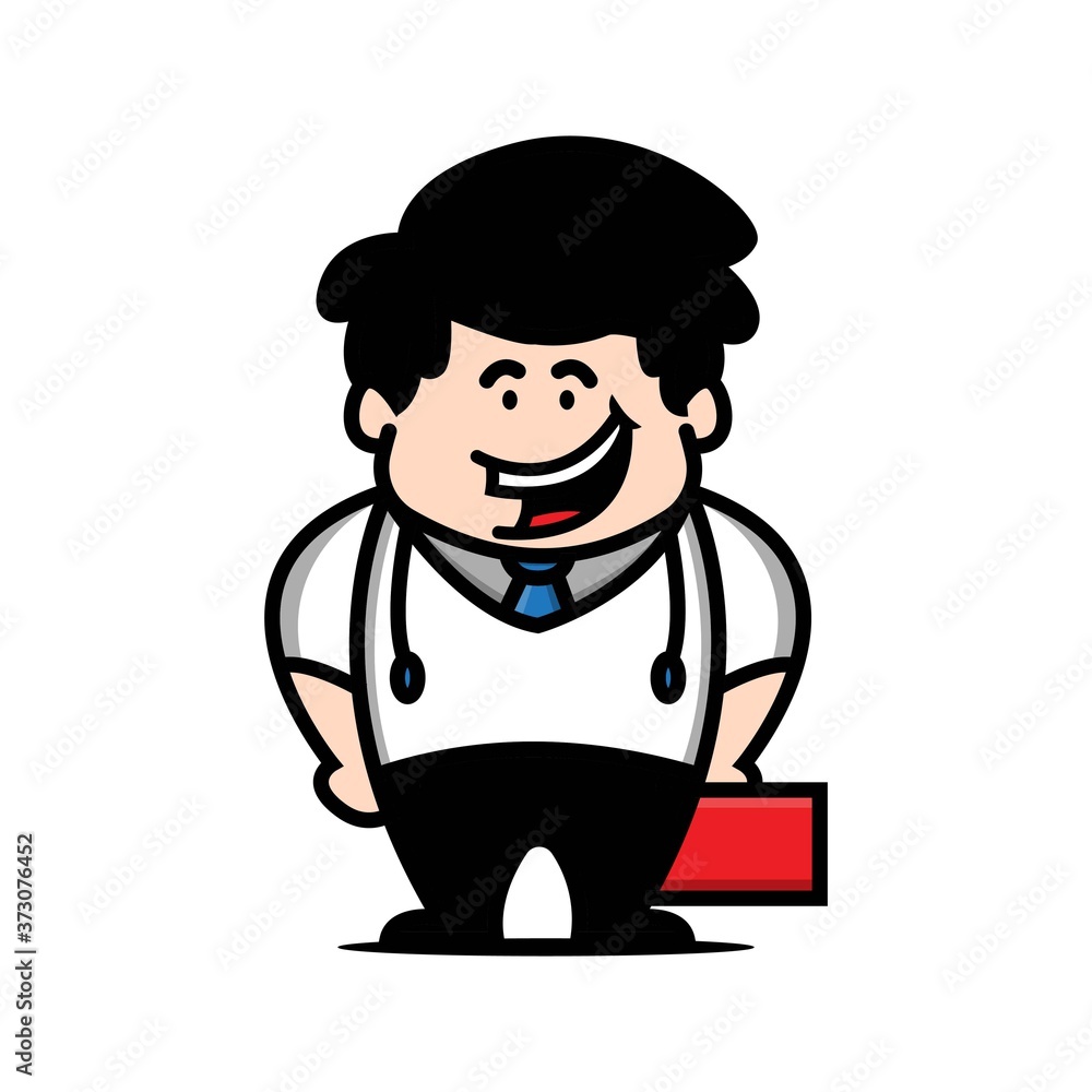 kawaii doctor character design illustration