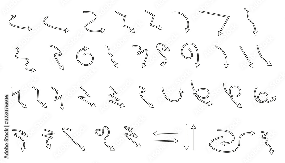 Vector illustration of curved arrow icons. curved arrow icons set. curve icons Vector illustration of curved arrow icons. curved arrow icons set. curve icons