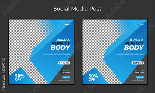 Gym and fitness social media post banner