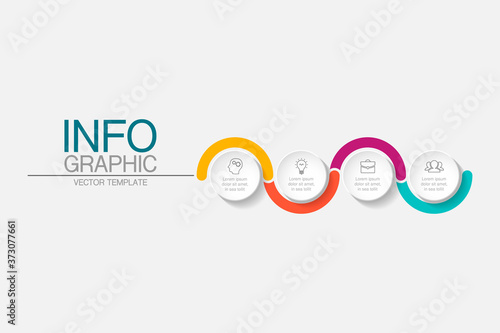 Vector infographic template with 4 steps or options. Data presentation, business concept design for web, brochure, diagram.