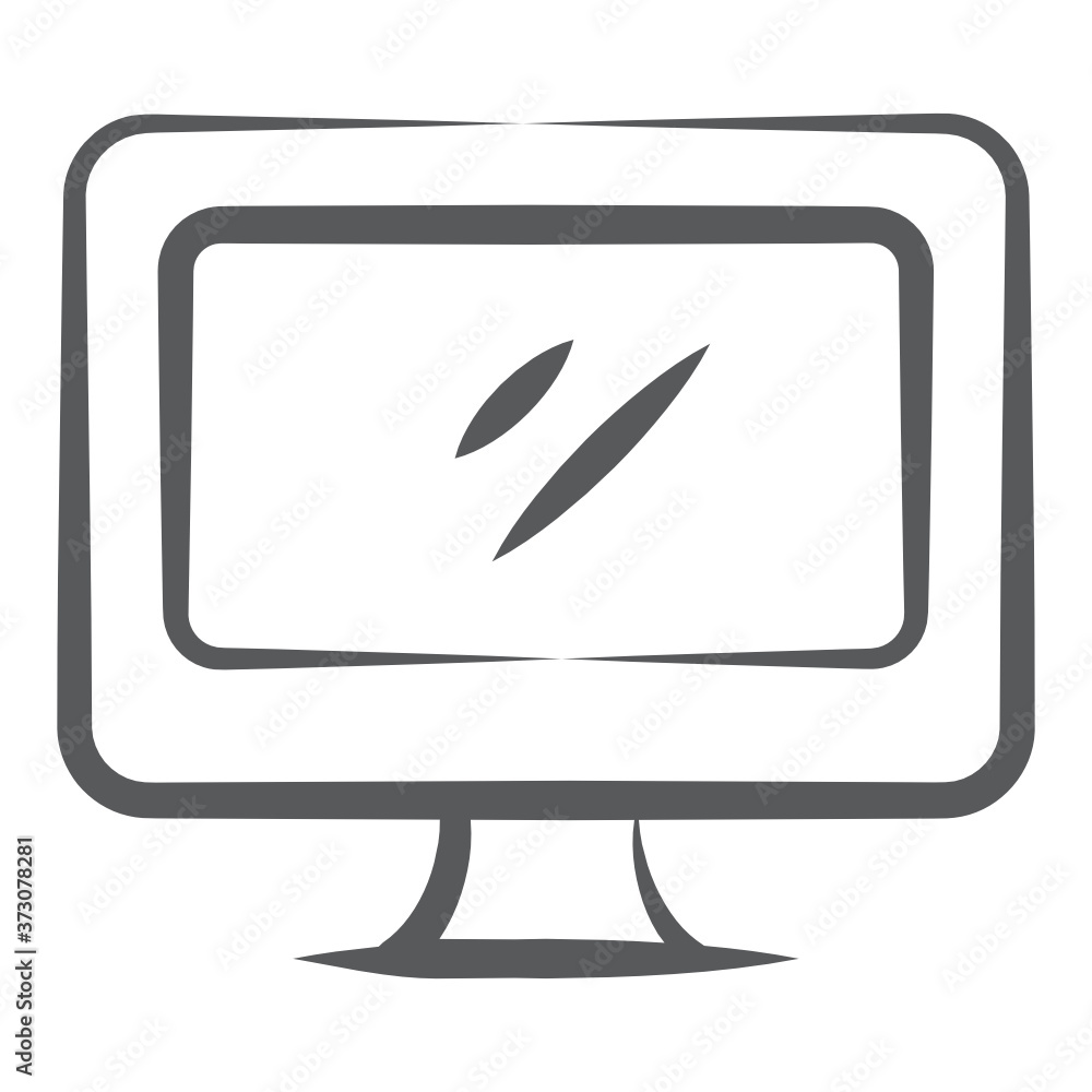 Display monitor, doodle vector style of computer accessory in editable style
Display monitor, doodle vector style of computer accessory in editable style