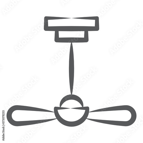 
Hub mounted rotating ceiling fan icon in trendy vector design 
