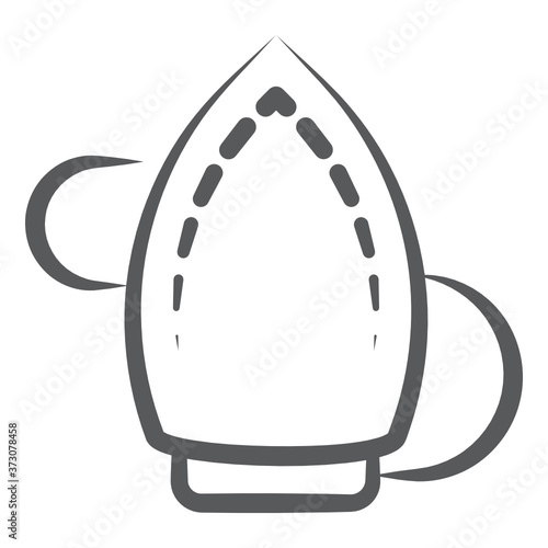 
Iron vector style, home appliance icon in trendy doodle style 
