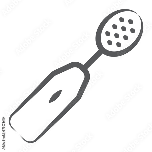  Hand drawn vector design of slotted spoon icon 
