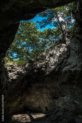 Entrance Of A Cave With View To Forest © grafxart