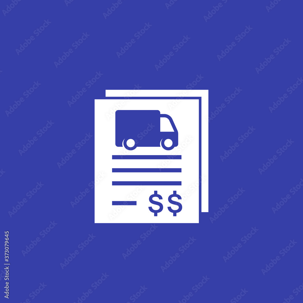 transportation costs icon with a truck