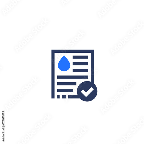 Water quality test icon on white
