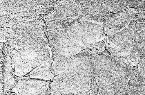 Distress old cracked concrete vector texture. EPS8 illustration. Black and white grunge background. Stone, asphalt, plaster, marble. My collection of background textures.