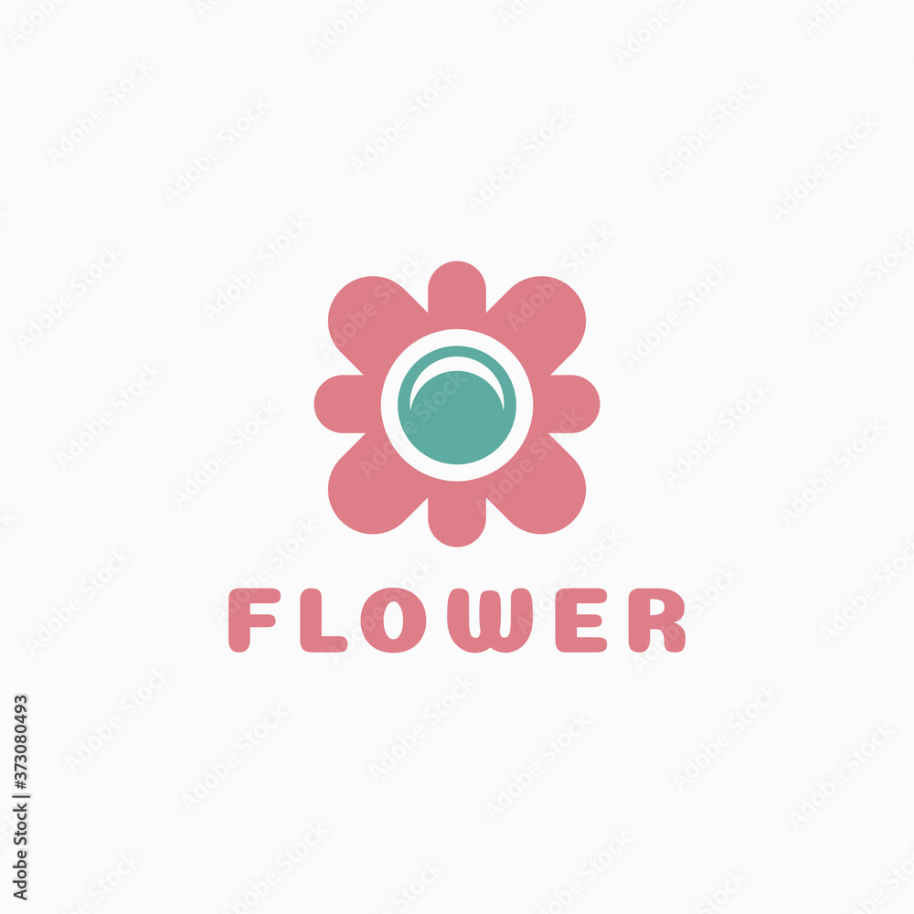 Fototapeta premium Flower Logo Vector Cute Simple