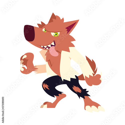 Halloween werewolf cartoon vector design
