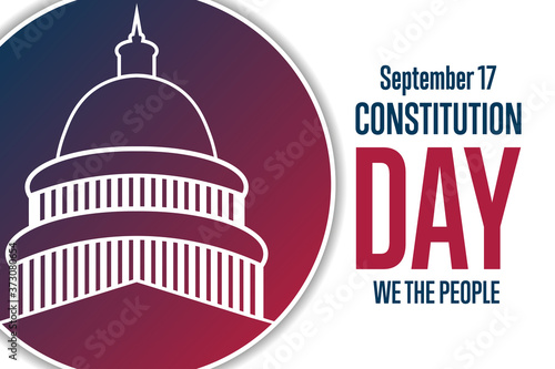 Constitution Day. September 17. Holiday concept. Template for background, banner, card, poster with text inscription. Vector EPS10 illustration.