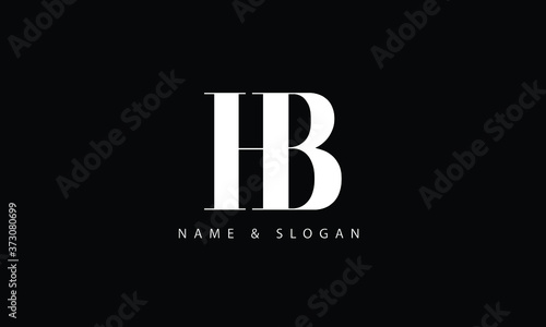 HB, BH, H, B abstract letters logo monogram