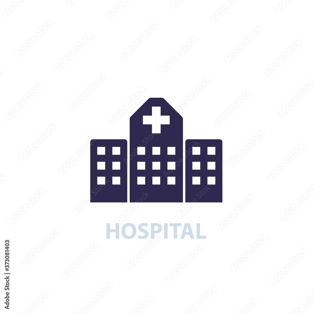 Hospital icon on white